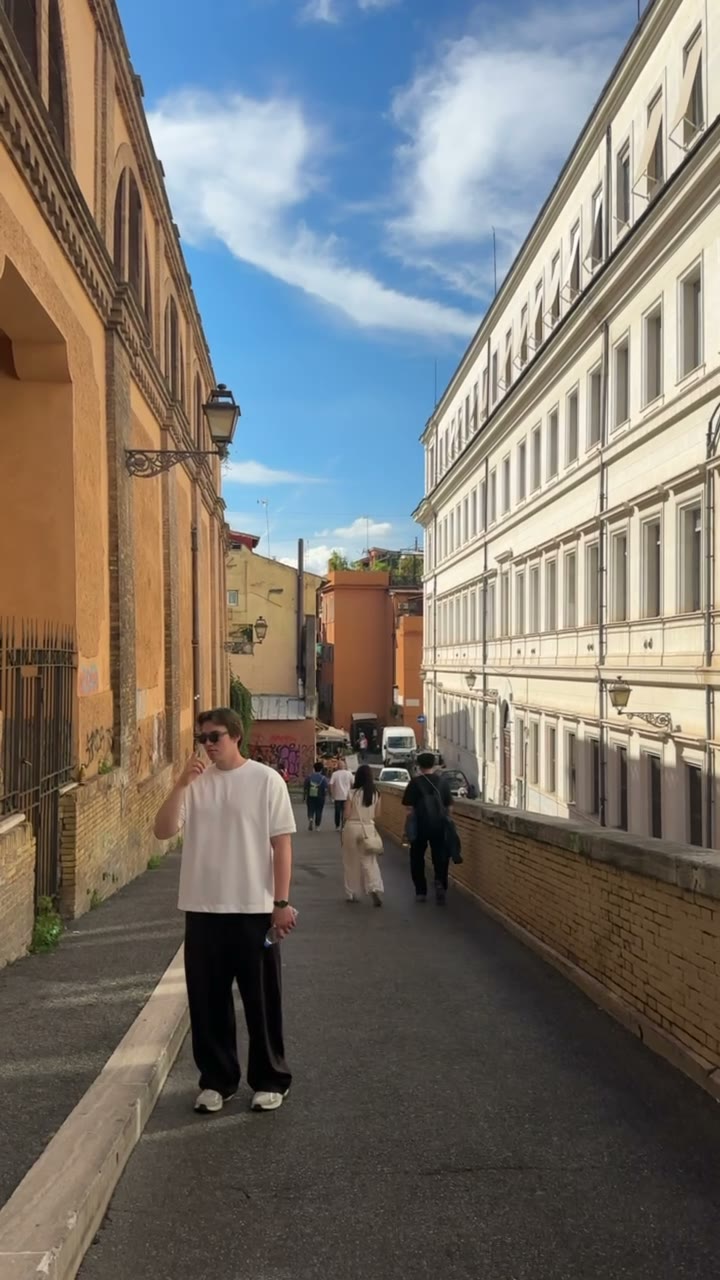 Mikhail Sizov walking through Rome